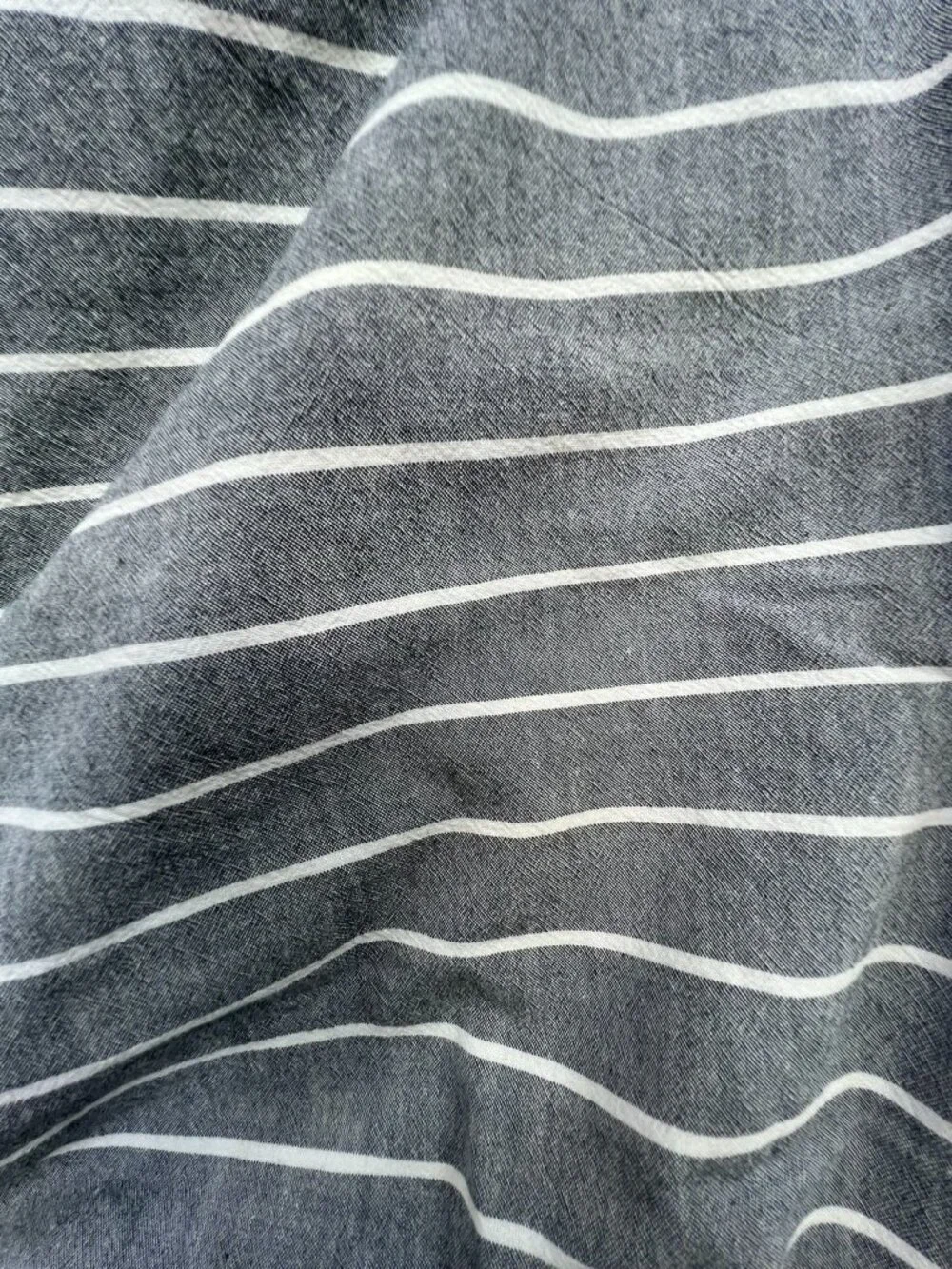 Wake In Cloud 100% Cotton Gray Striped Zip Duvet Cover Bedding Lightweight